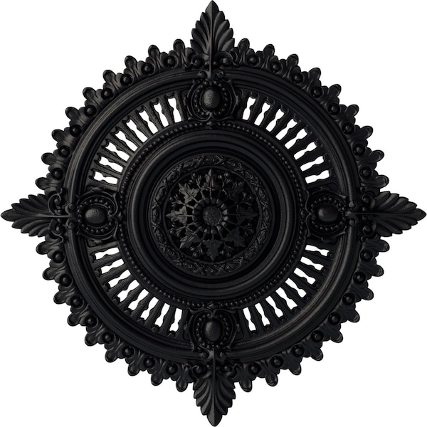 Ekena Millwork Haylynn Ceiling Medallion (Fits Canopies up to 1 1/4"), 29 1/8"OD x 1 1/4"ID x 4"P, Steel Gray CM29HYSGS - main